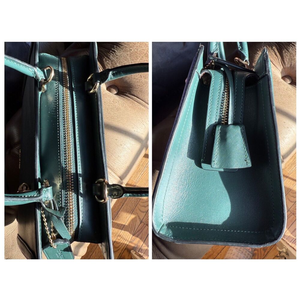 Coach Zoe Carryall Teal Leather Tote Crossbody Bag Creed G1981-F72667 - Picture 9 of 14
